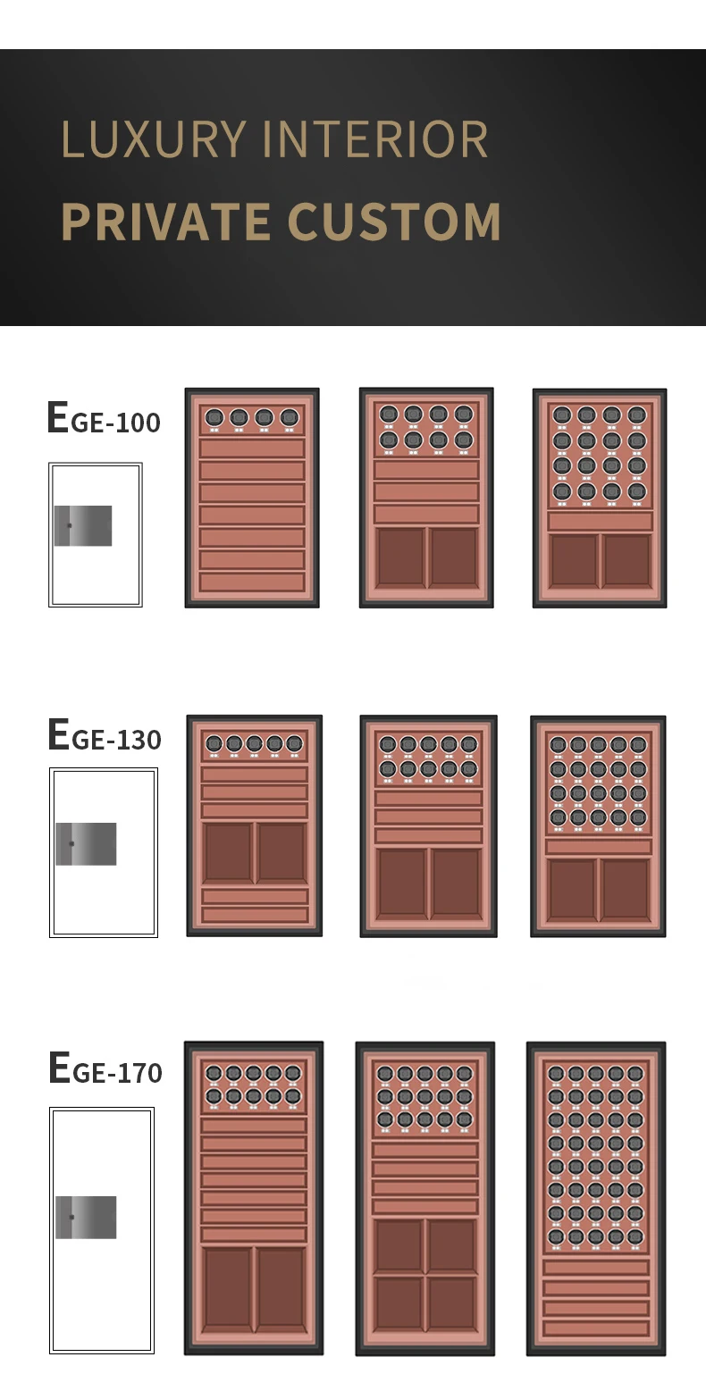 Luxury Fireproof Watch Winder Safe Cabinet, Steel Strongbox with Digital Touch Lock, Fingerprint Option, Anti-Theft Structure, Large Capacity for Jewelry, Gun, and Intelligent Home Storage Solutions 4