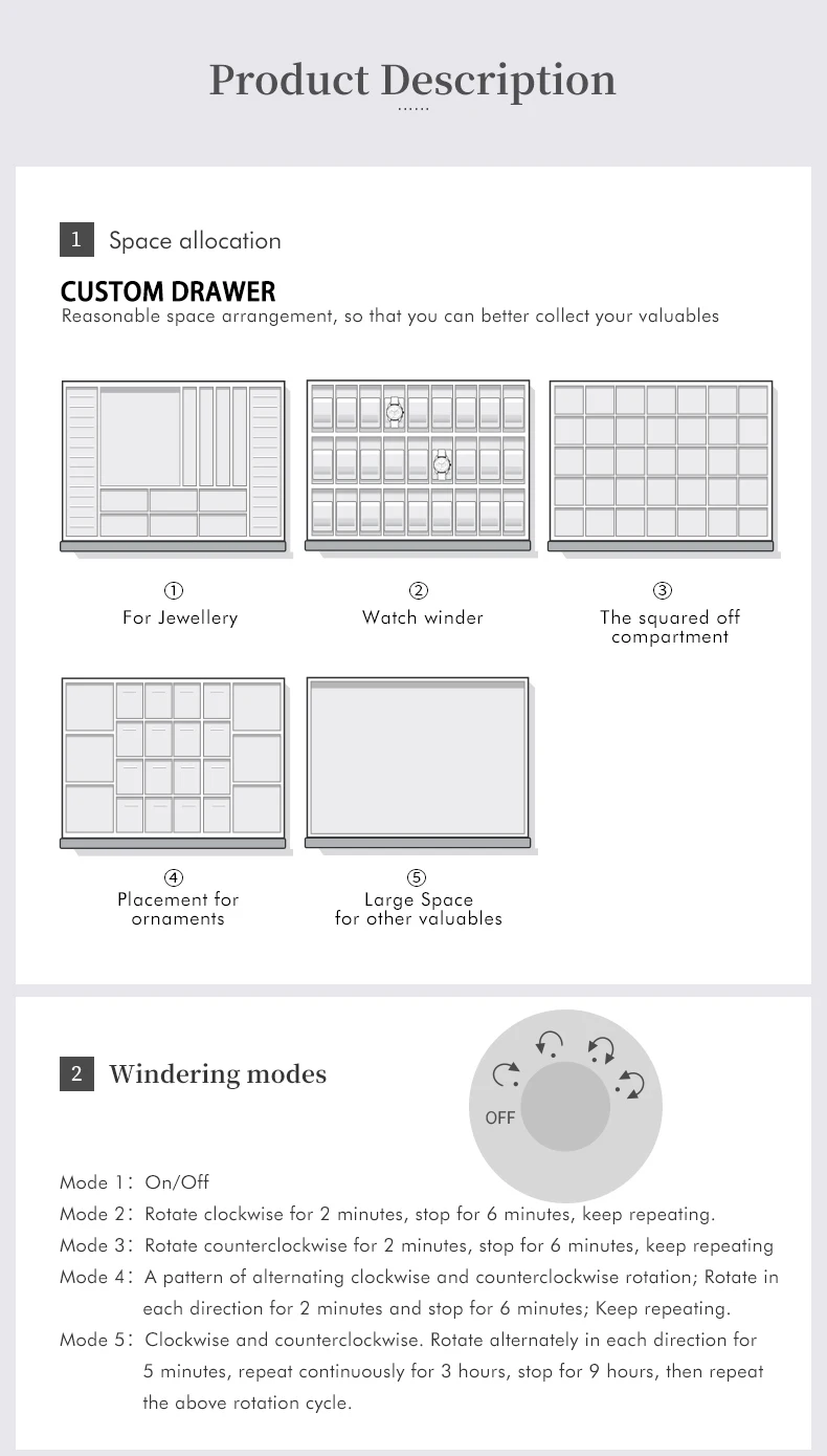 Luxury Fireproof Watch Winder Safe Cabinet, Steel Strongbox with Digital Touch Lock, Fingerprint Option, Anti-Theft Structure, Large Capacity for Jewelry, Gun, and Intelligent Home Storage Solutions 9