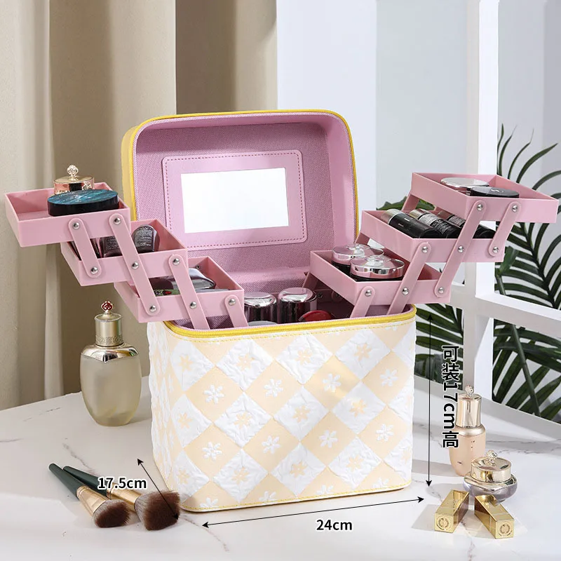 Travel Makeup Organizer 👜 Large Capacity Women’s PU Leather Travel Makeup Bag – Portable Cosmetic Organizer for Cosmetics, Toiletries, Skincare, and Jewelry – Multi-Use Storage Box for Travel, Work, Daily Use, and Gifts - 图片 25