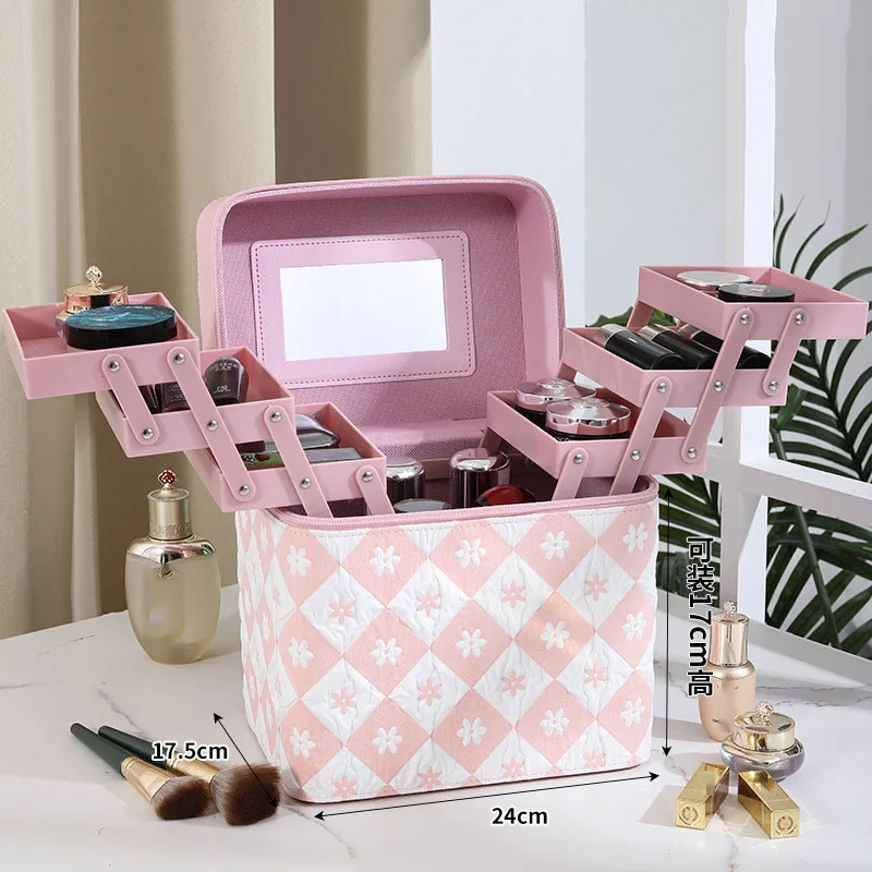 Travel Makeup Organizer 👜 Large Capacity Women’s PU Leather Travel Makeup Bag – Portable Cosmetic Organizer for Cosmetics, Toiletries, Skincare, and Jewelry – Multi-Use Storage Box for Travel, Work, Daily Use, and Gifts - 图片 23