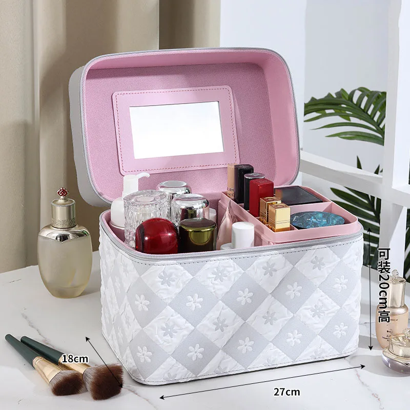 Travel Makeup Organizer 👜 Large Capacity Women’s PU Leather Travel Makeup Bag – Portable Cosmetic Organizer for Cosmetics, Toiletries, Skincare, and Jewelry – Multi-Use Storage Box for Travel, Work, Daily Use, and Gifts 10