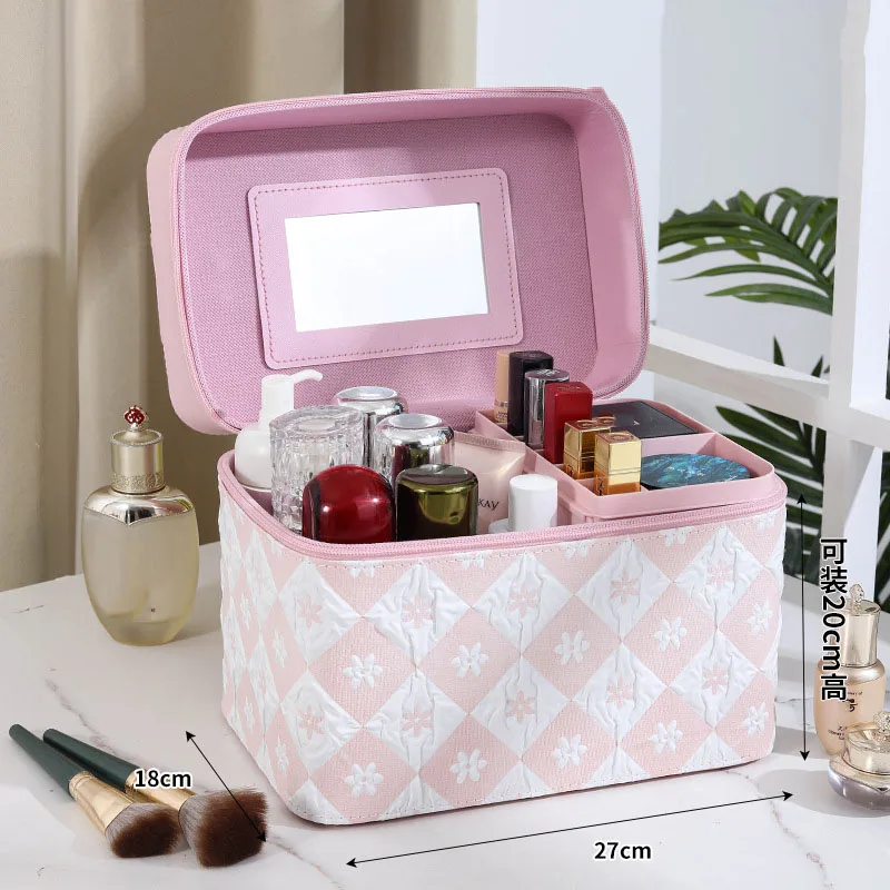 Travel Makeup Organizer 👜 Large Capacity Women’s PU Leather Travel Makeup Bag – Portable Cosmetic Organizer for Cosmetics, Toiletries, Skincare, and Jewelry – Multi-Use Storage Box for Travel, Work, Daily Use, and Gifts - 图片 15