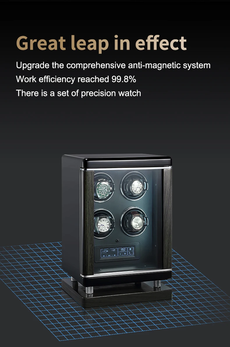 Luxury Wooden Automatic Watch Winder Safe Box with LCD Display, Fingerprint Unlock, 2,3,4,6,8,9,12 Slots for Mechanical Watches, Jewelry and Money Storage, Secure Biometric Shaker with Fireproof Protection 12