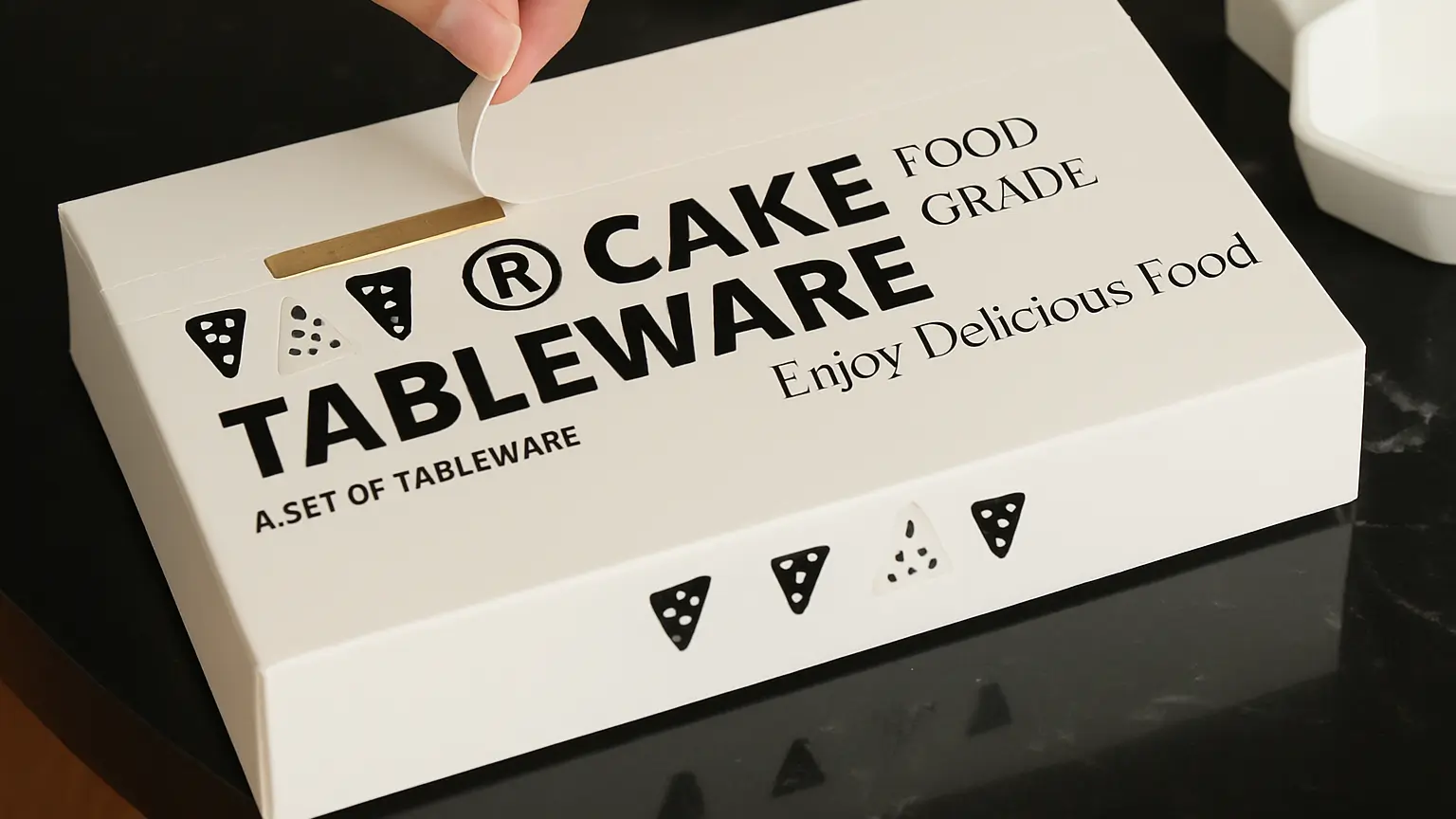 100% Compostable Cake Plate, Fork & Knife Set for Eco-Conscious Bakeries