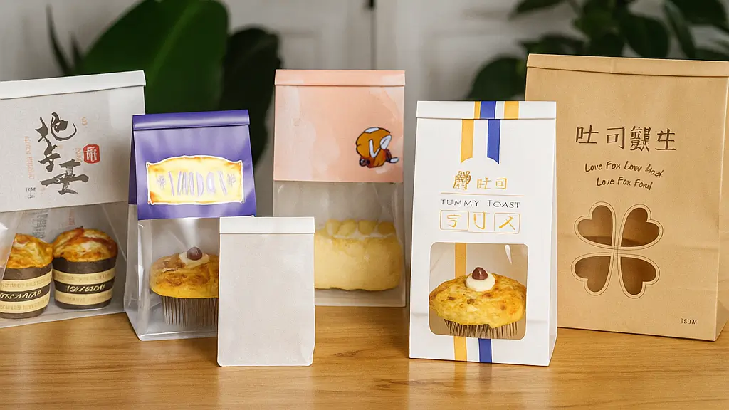 Foldable Toast Bags with Metal Strip – Customizable Bread Packaging with Window