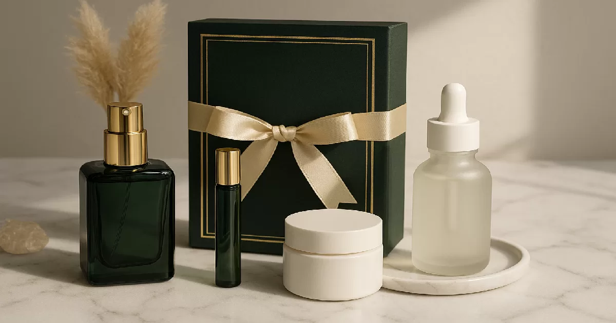 6pcs glass cosmetic containers set cream jars pump bottles OEM custom cosmetic packaging design UGI Packaging