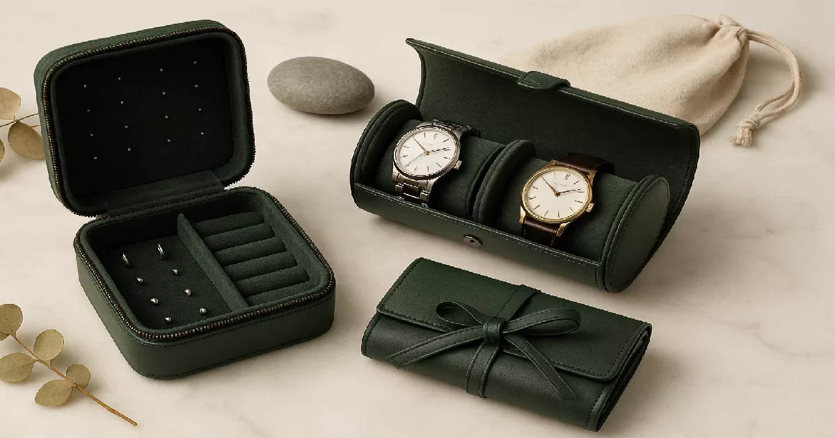 custom travel organizer manufacturer PU leather jewelry box watch roll foldable organizer UGI Packaging